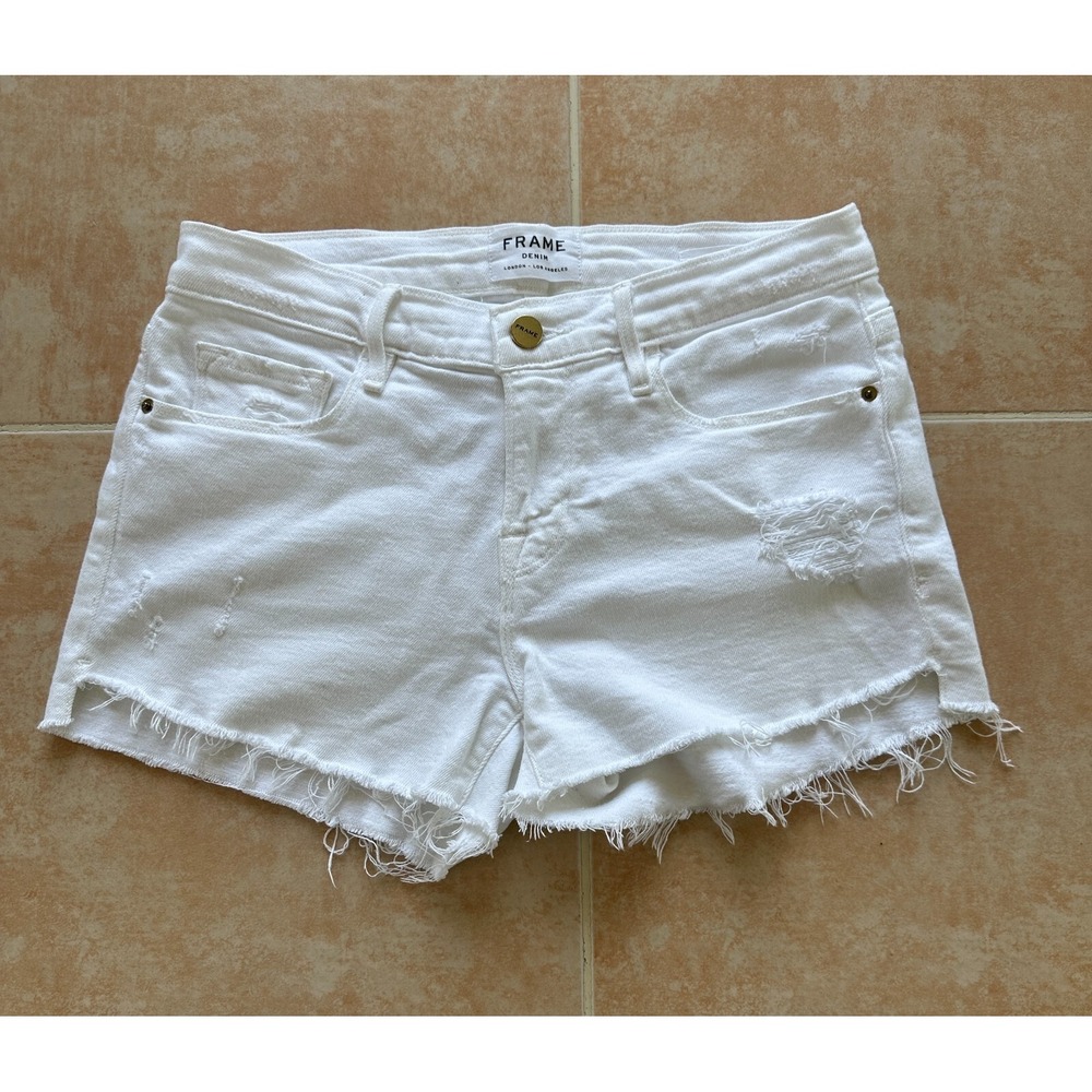 Frame Denim White Jean Shorts